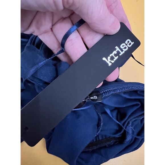 Krisa Sleeveless Plunging V-Neck Halter Short Romper Eclipse Women's Size XS NWT - Picture 5 of 8